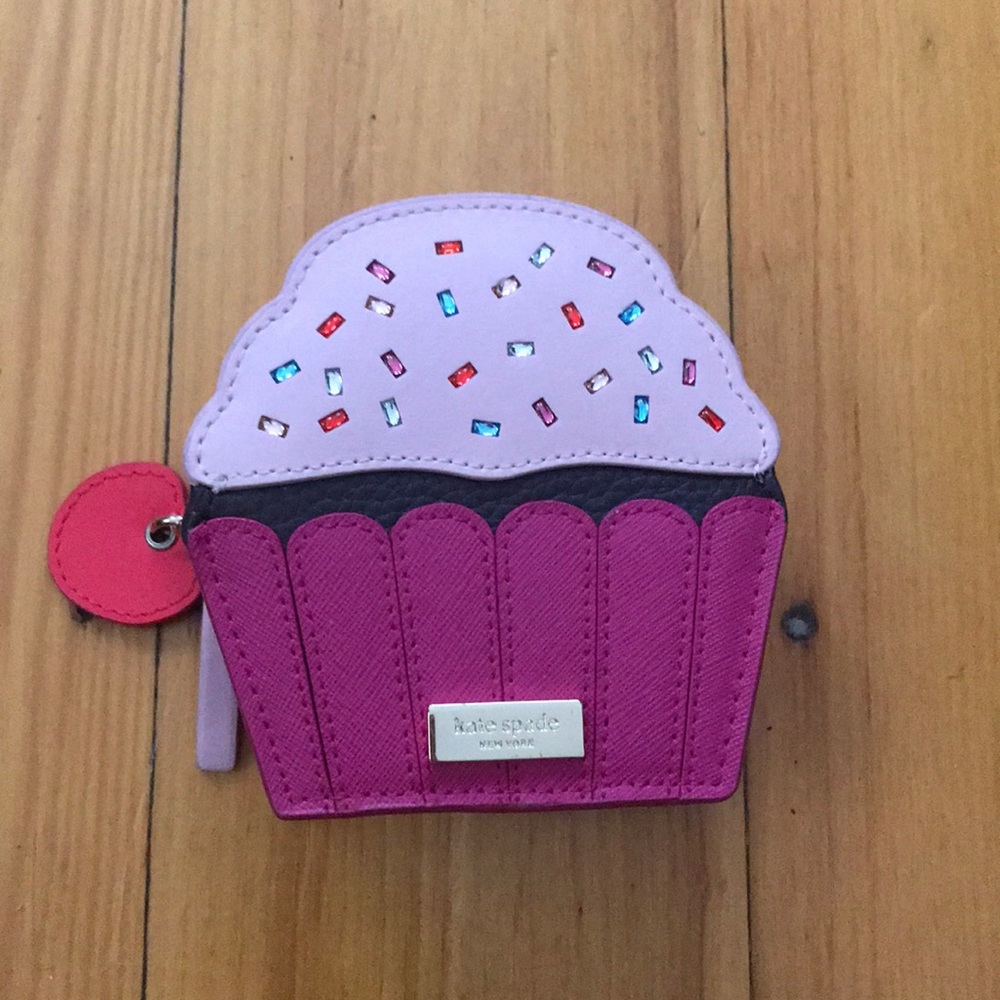 Kate Spade Pink Leather Cupcake Zipper Pouch